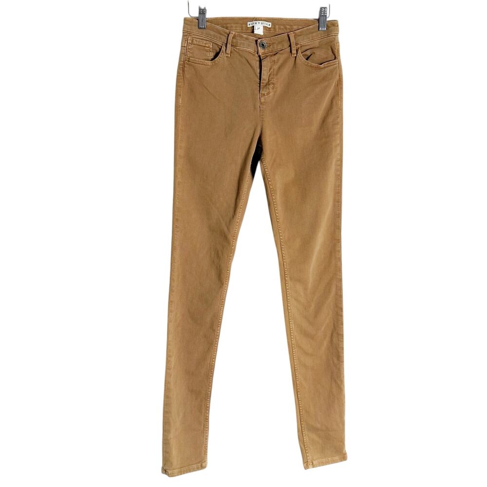Alice + Olivia Caramel Brown Mid Rise Skinny Jeans Size 28